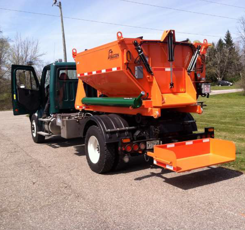 6-ton asphalt hot box mounted onto a Winnetka Public Works truck